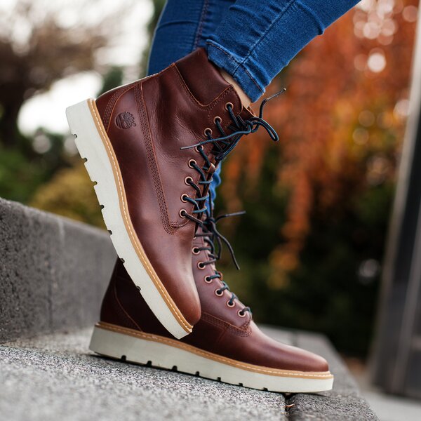 Damskie botki / sztyblety TIMBERLAND KENNISTON 6IN LACE UP a18ke kolor brązowy