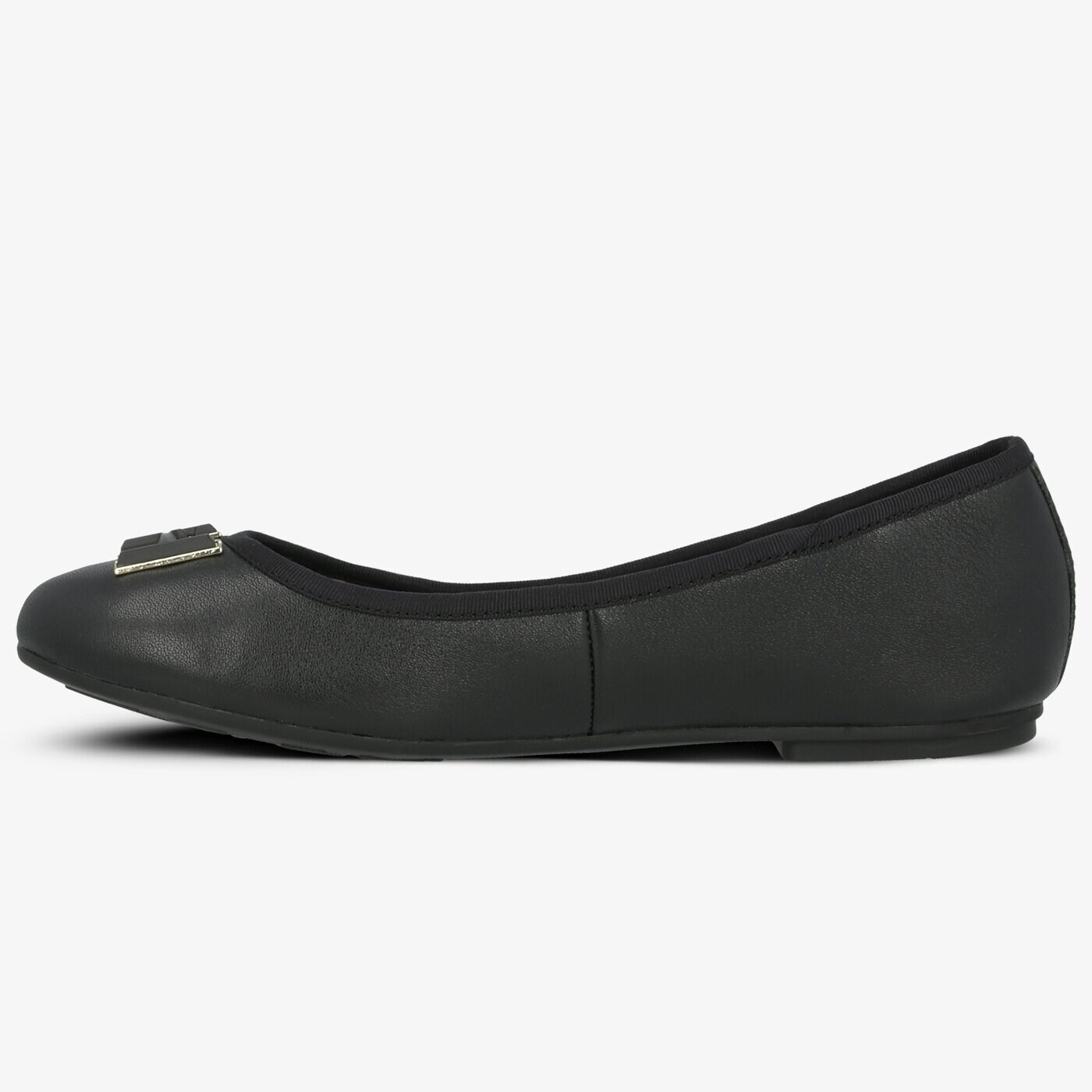 Damskie baleriny (buty) TOMMY HILFIGER ESSENTIAL LEATHER BALLERINA fw0fw04316990 kolor czarny