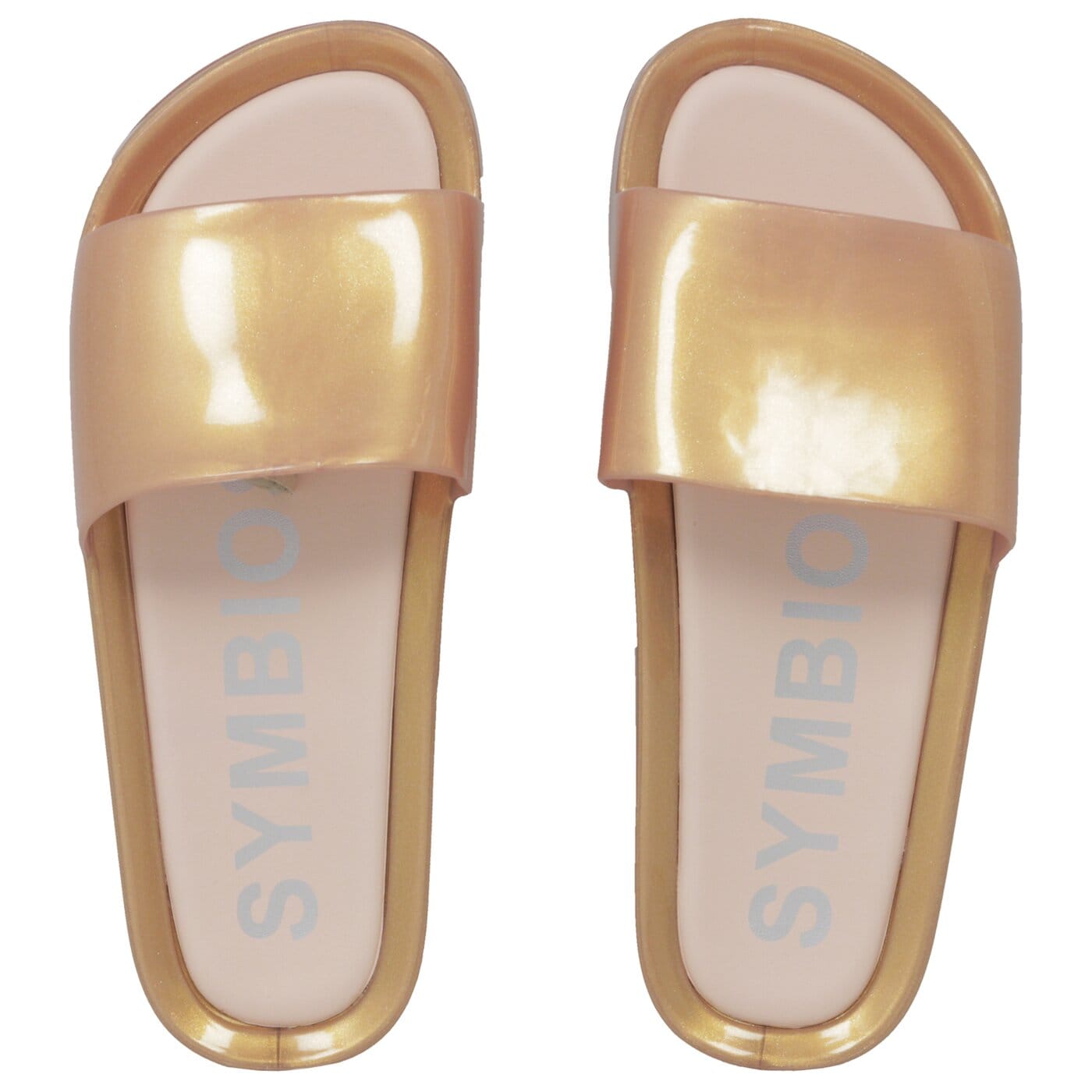 Damskie klapki SYMBIOSIS KATIA SLIDES  syws119005 kolor złoty