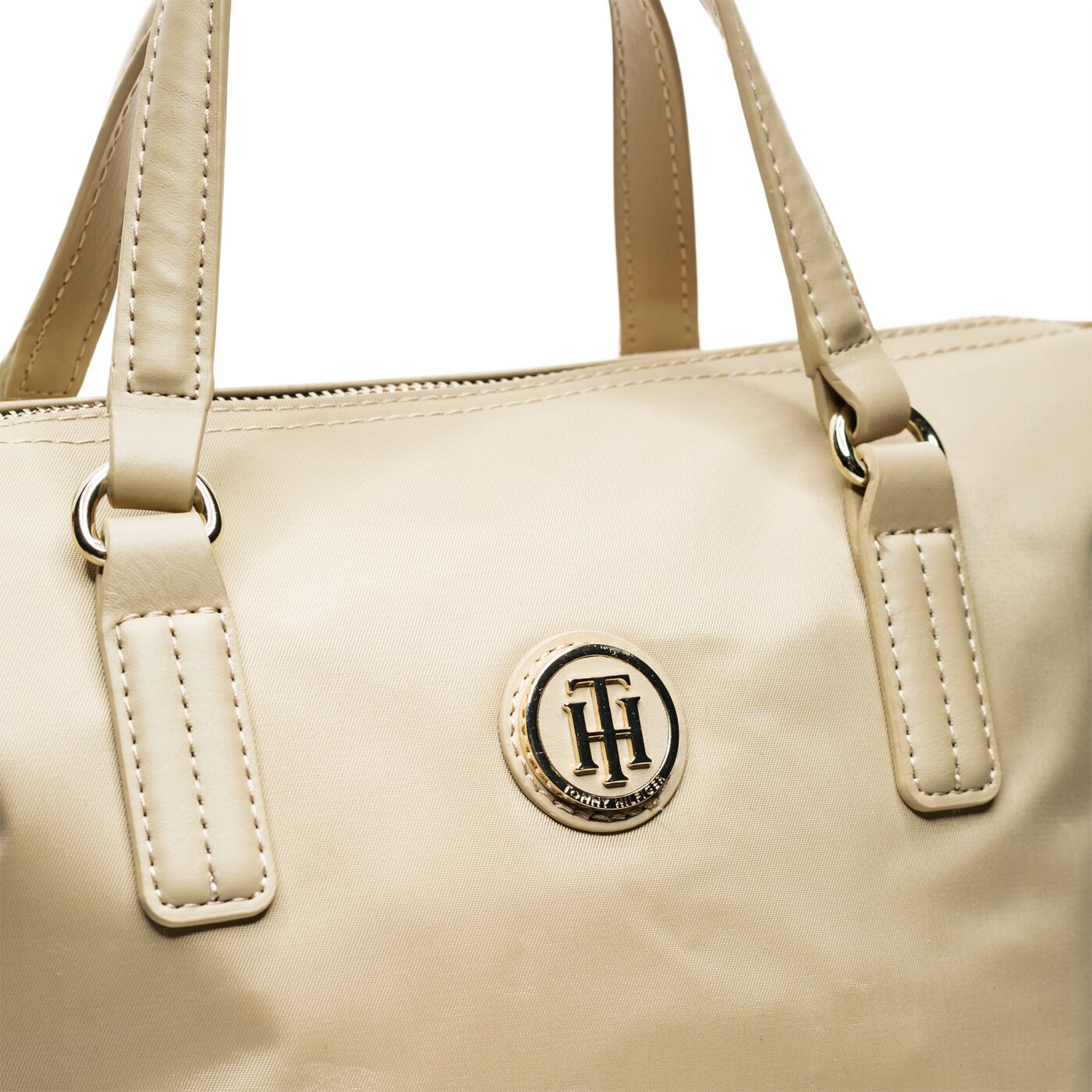 Damska torebka TOMMY HILFIGER TOREBKA POPPY SMALL TOTE aw0aw06407271 kolor beżowy