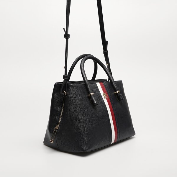 Damska torebka TOMMY HILFIGER TOREBKA TH EMBLEM SATCHEL CORP aw0aw15286dw6 kolor granatowy