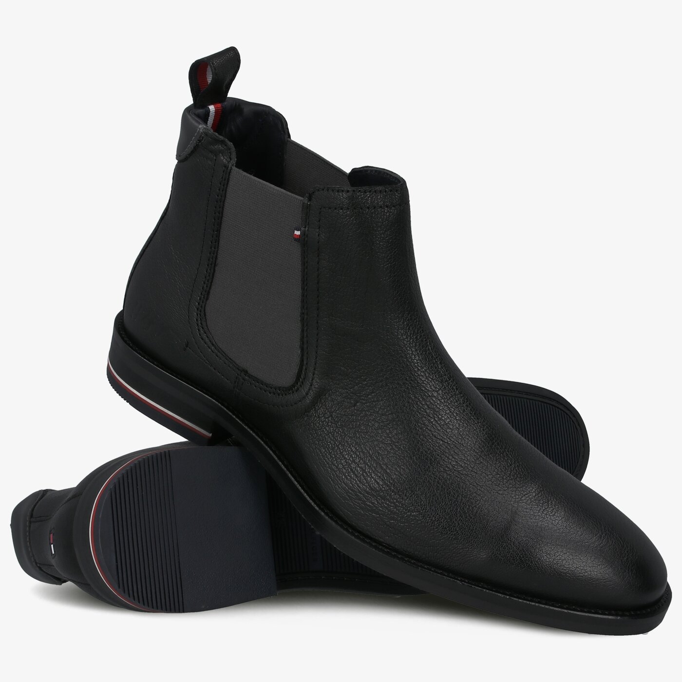 Męskie buty za kostkę TOMMY HILFIGER DOUGLAS 3A1 SIGNATURE HILFIGER LTH CHELSEA fm0fm03110bds kolor czarny