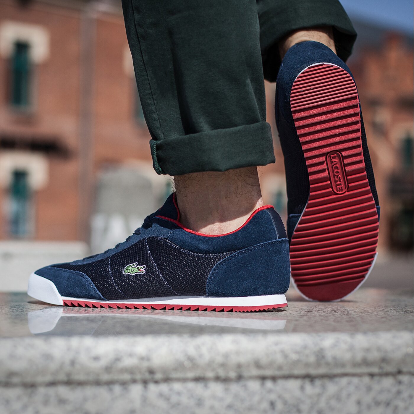 Męskie sneakersy (buty) LACOSTE ROMEAU 116 1 731spm0032003 kolor granatowy