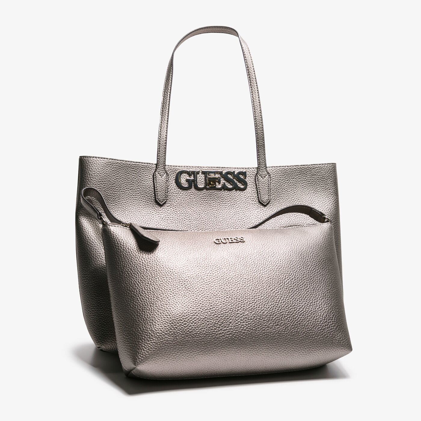 Damska torebka GUESS TOREBKA UPTOWN CHIC BARCELONA TOTE hwmg7301230pew kolor srebrny