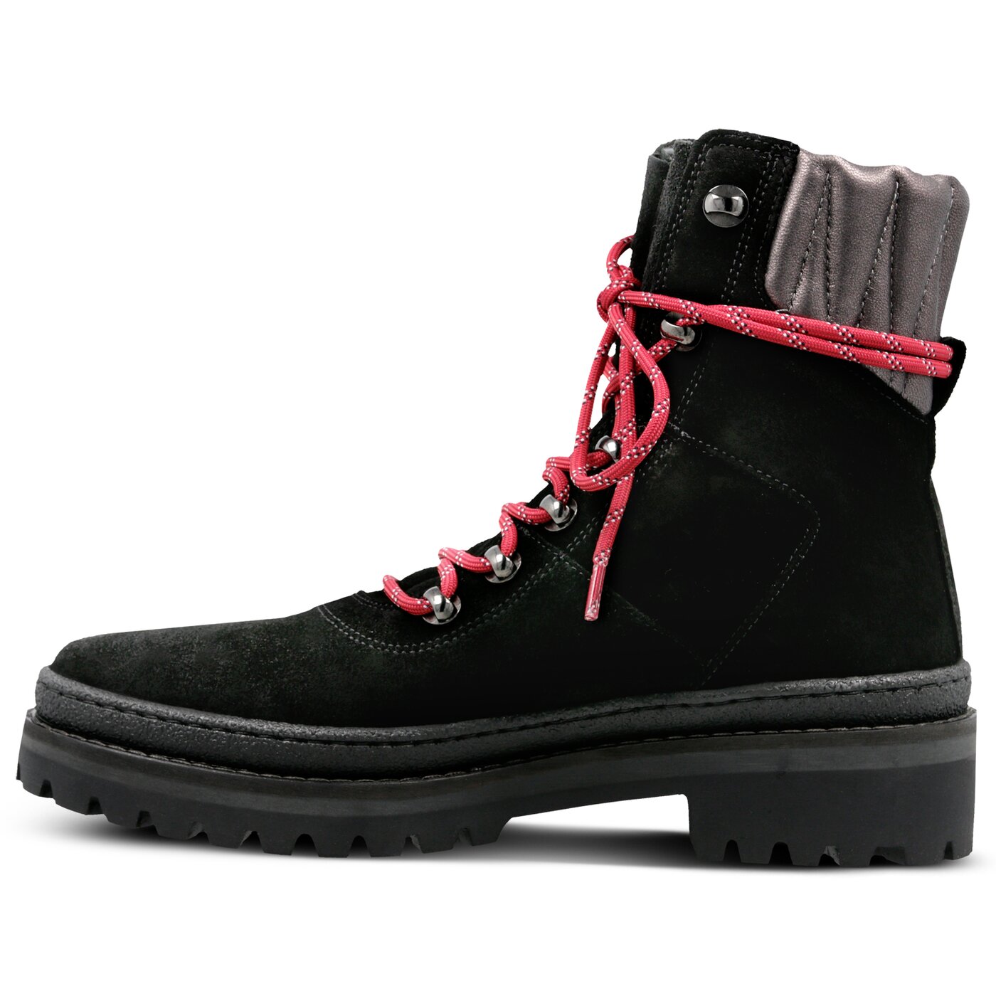 Damskie botki / sztyblety TOMMY HILFIGER MODERN HIKING BOOT SUEDE fw0fw03048990 kolor czarny