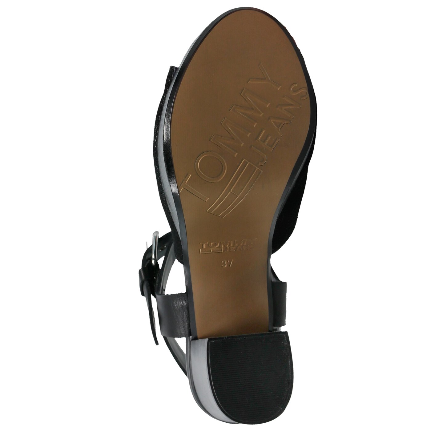 Damskie sandały TOMMY HILFIGER DENIM ZIPPER SANDAL HIGH HEEL en0en00117990 kolor czarny