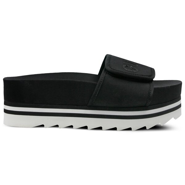 Damskie klapki GUESS HALLIE 2 SLIDE FABRIC flhi22fab19black kolor czarny