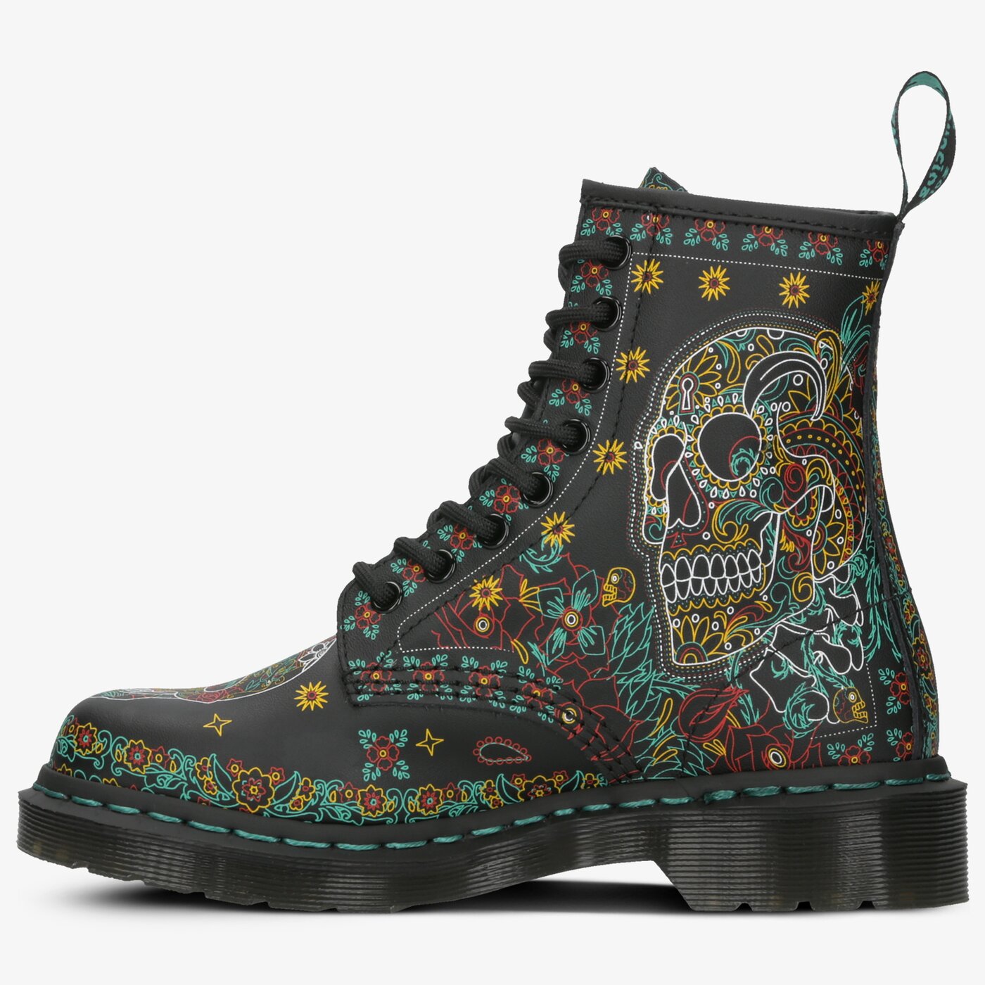 Damskie botki / sztyblety DR MARTENS 1460 SKULL8 EYE BOOT 25377102 kolor czarny
