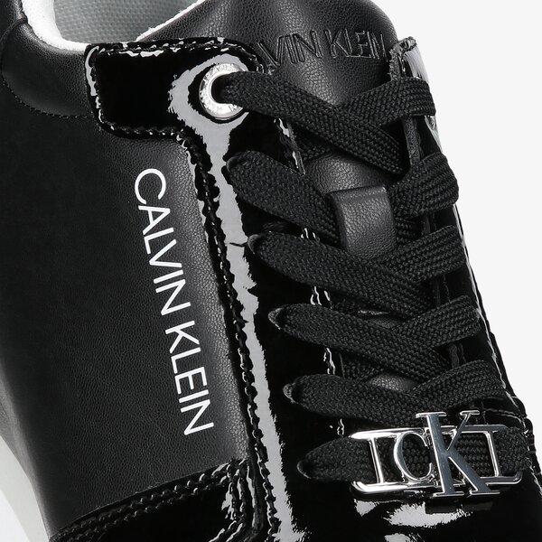 Damskie sneakersy (buty) CALVIN KLEIN WEDGE SNEAKER LACEUP PA-PL yw0yw00169bds kolor czarny