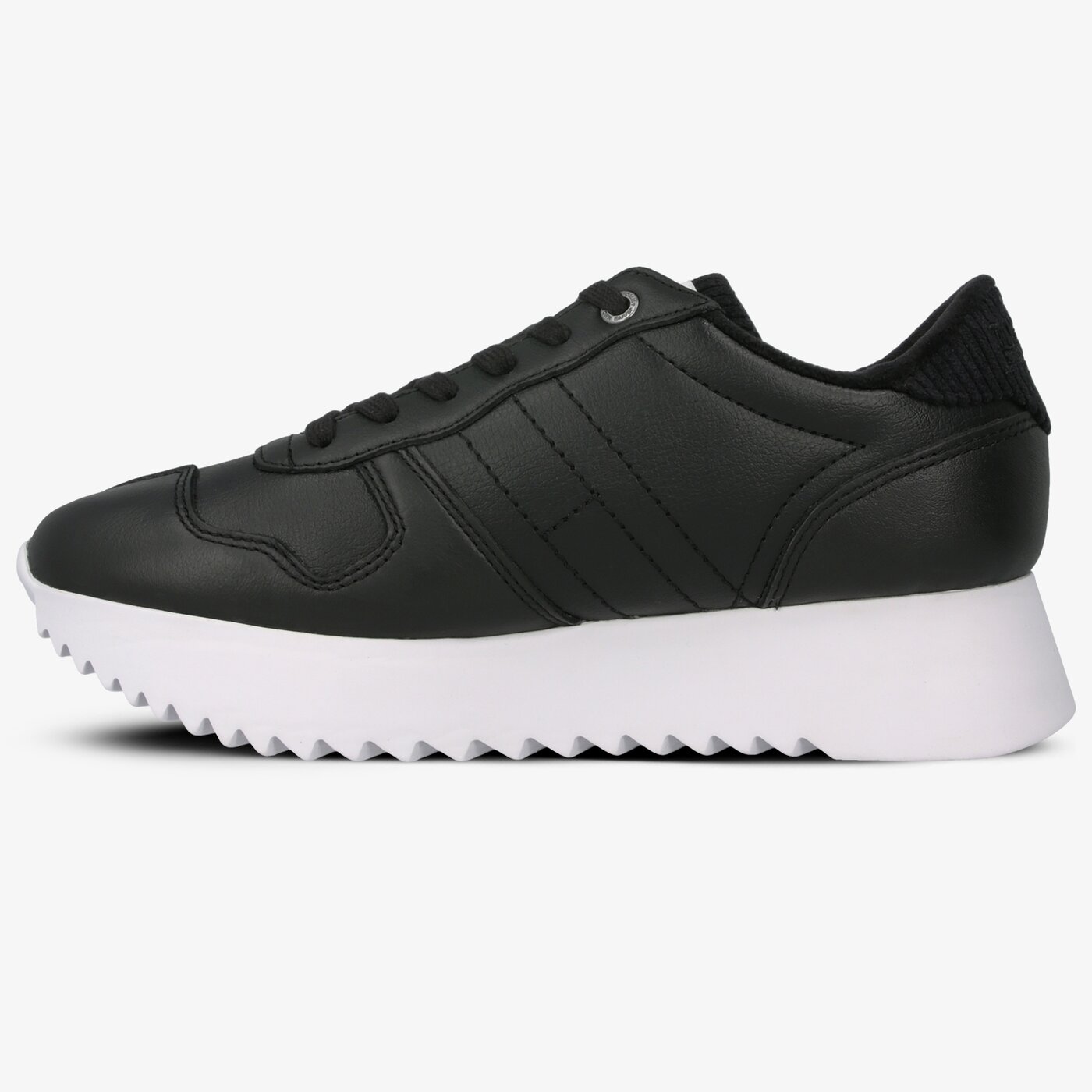 Damskie sneakersy (buty) TOMMY HILFIGER HIGH CLEATED SEASONAL SNEAKER en0en00658bds kolor czarny