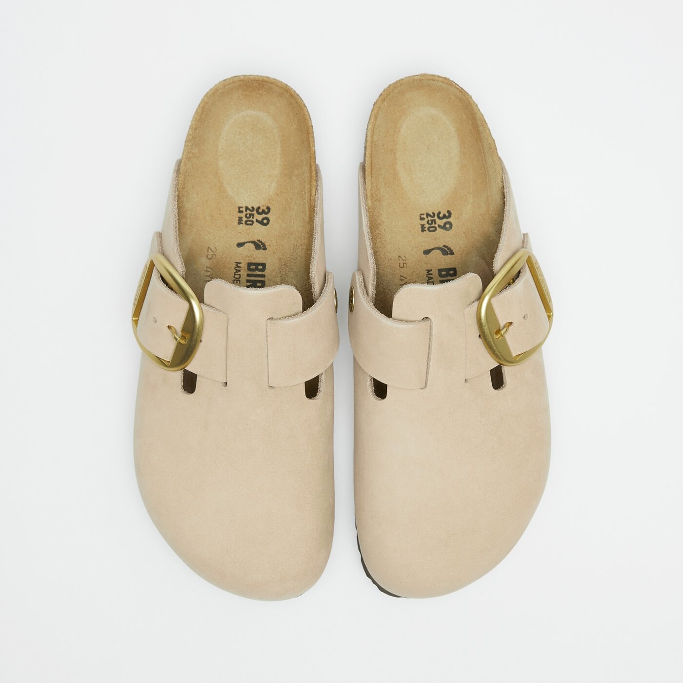 Damskie klapki BIRKENSTOCK BOSTON BIG BUCKLE LENB SANDCASTLE 1028052 kolor beżowy