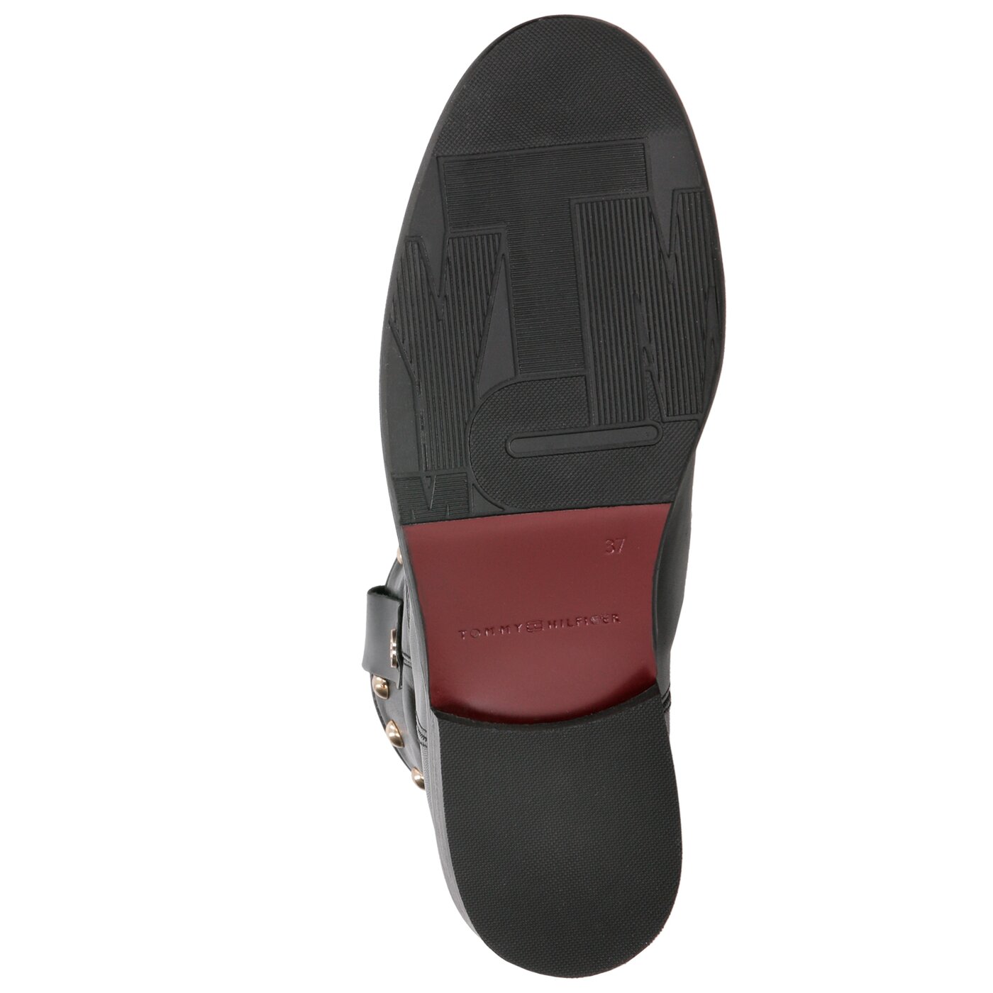 Damskie botki / sztyblety TOMMY HILFIGER ROUND STUD WEDGE BOOTIE fw0fw03438990 kolor czarny