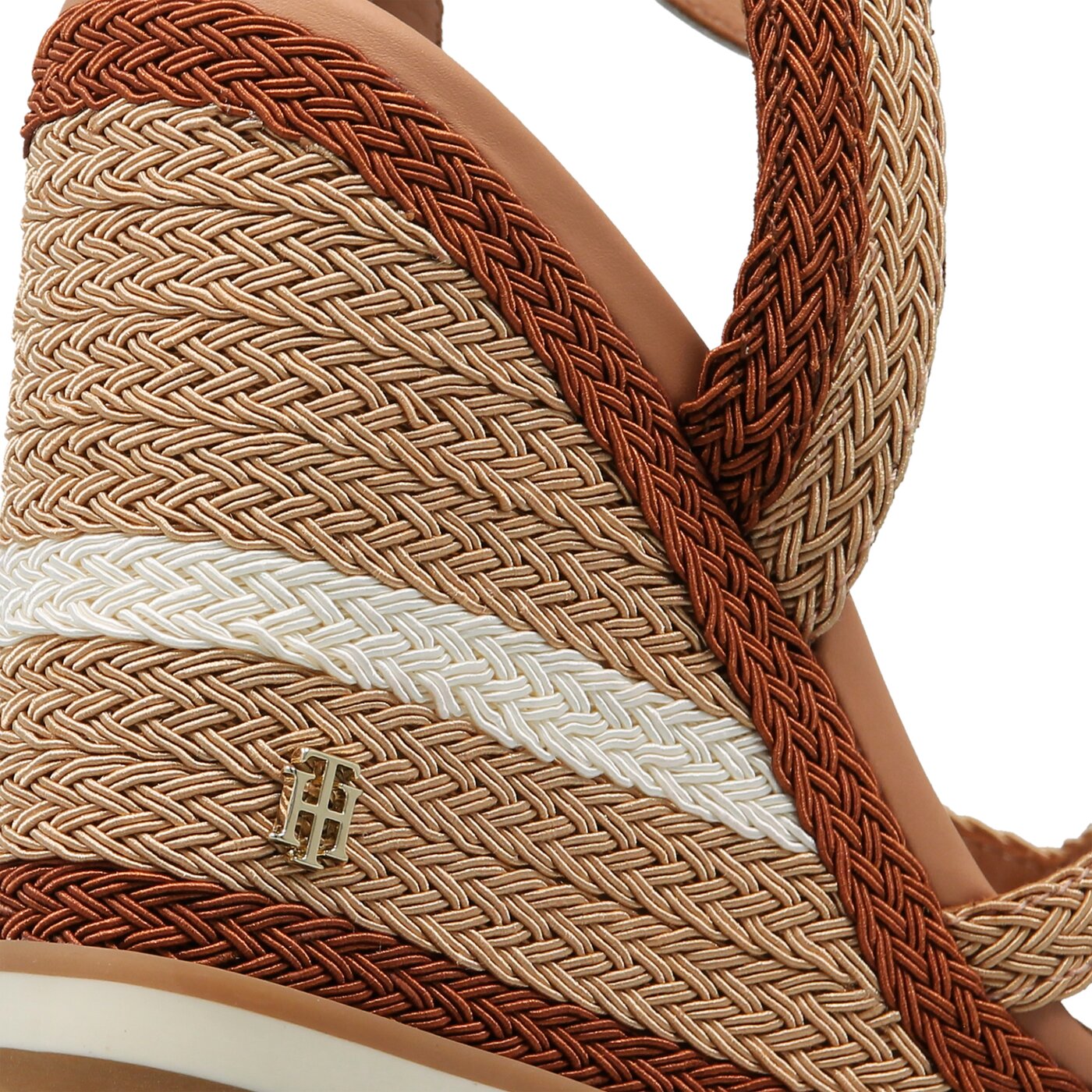 Damskie sandały TOMMY HILFIGER WEDGE SANDAL SPORTY OUTSOLE fw0fw02251121 kolor beżowy