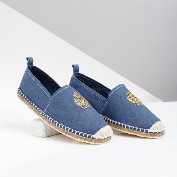 Męskie półbuty POLO RL BARRON CREST-SHOE-CASUAL NAVY WASHED TWILL 803745775002 kolor granatowy
