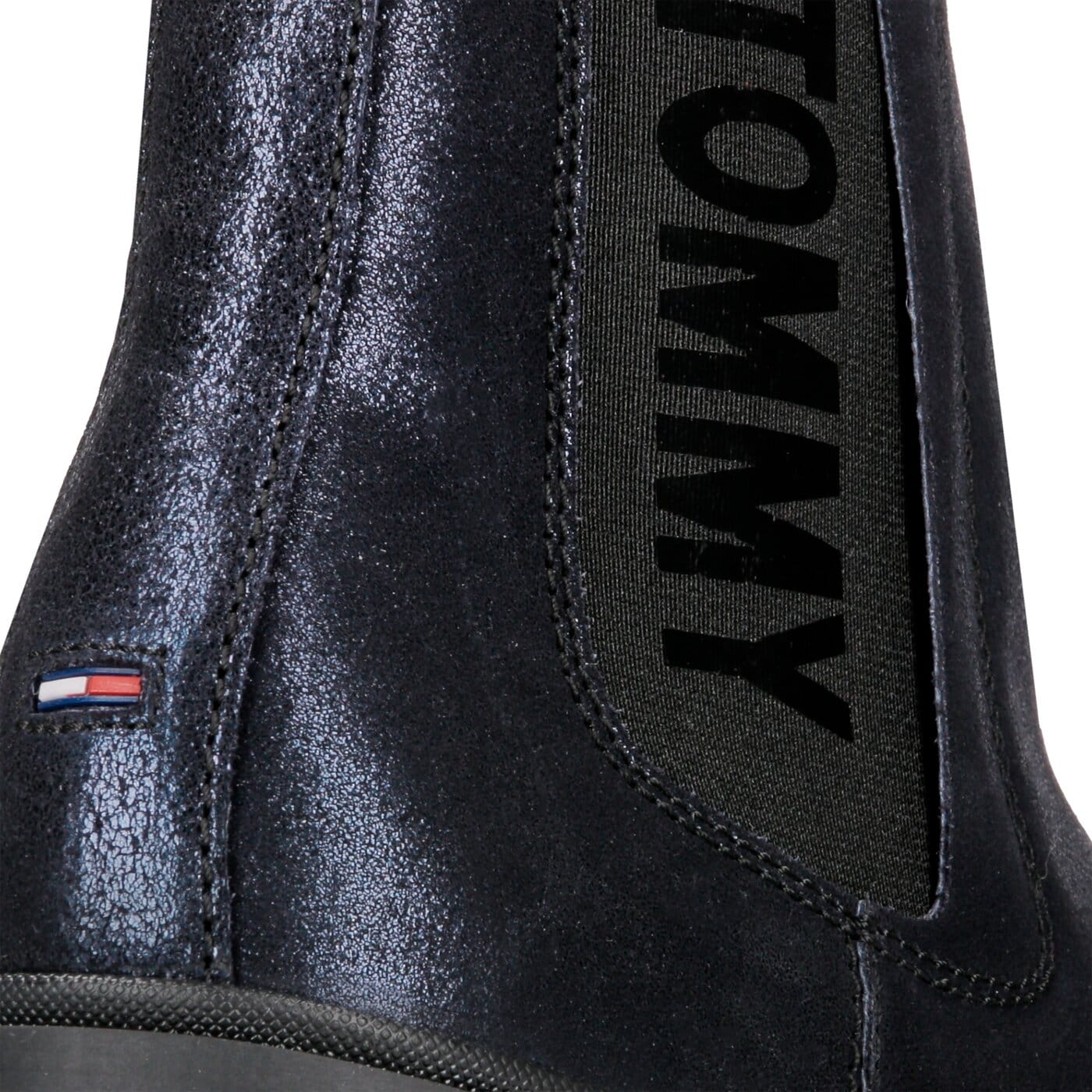 tommy hilfiger metallic heeled chelsea boot