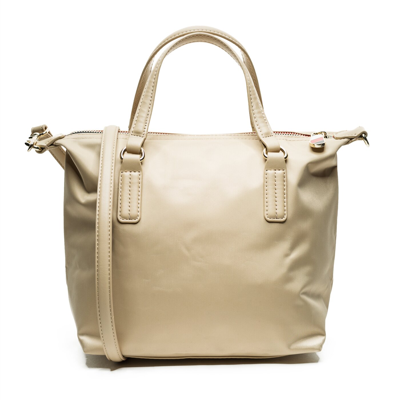 Damska torebka TOMMY HILFIGER TOREBKA POPPY SMALL TOTE aw0aw06407271 kolor beżowy