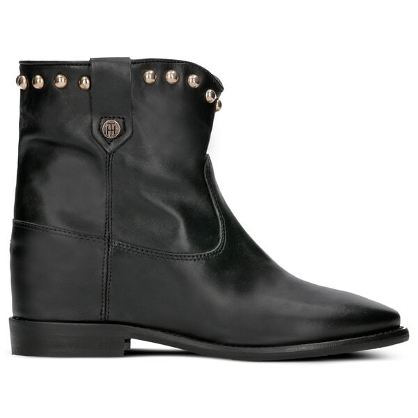 Damskie botki / sztyblety TOMMY HILFIGER ROUND STUD WEDGE BOOTIE fw0fw03438990 kolor czarny