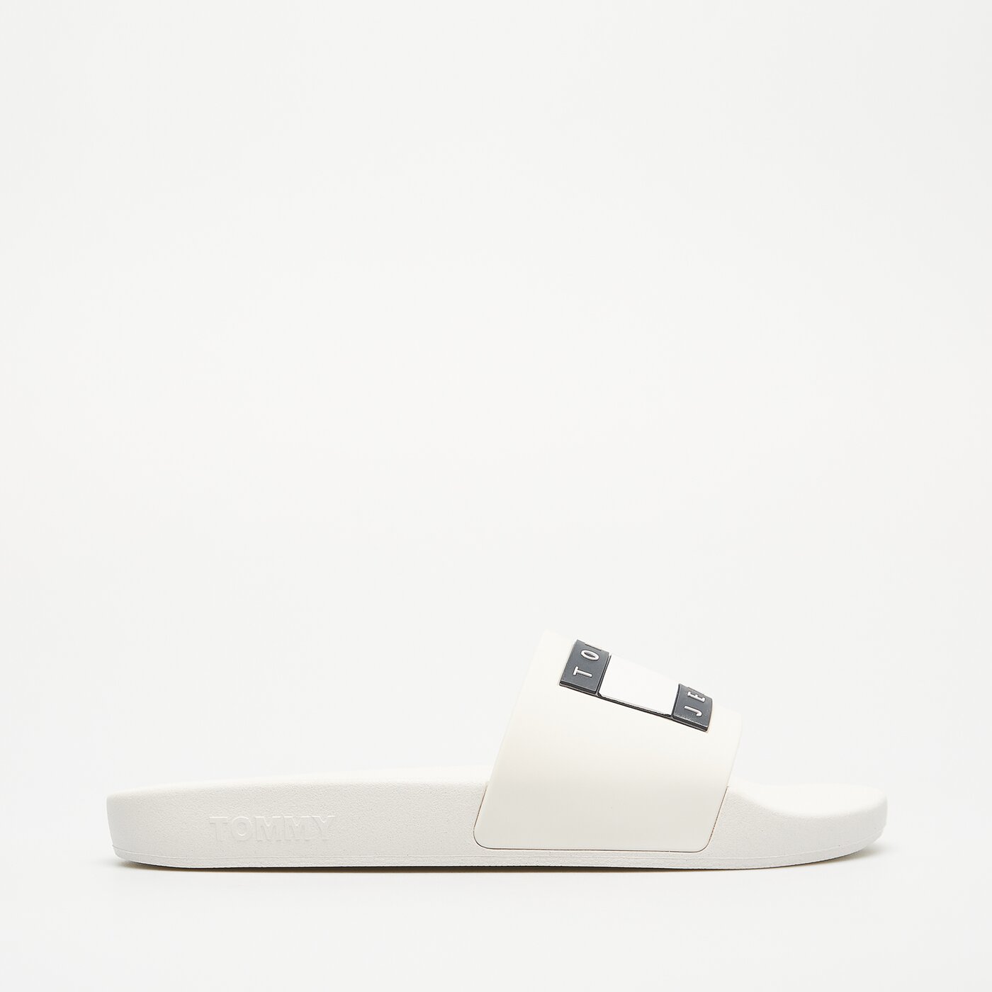 Damskie klapki TOMMY HILFIGER TOMMY JEANS FLAG POOL SLIDE ESS en0en02115tcr kolor biały