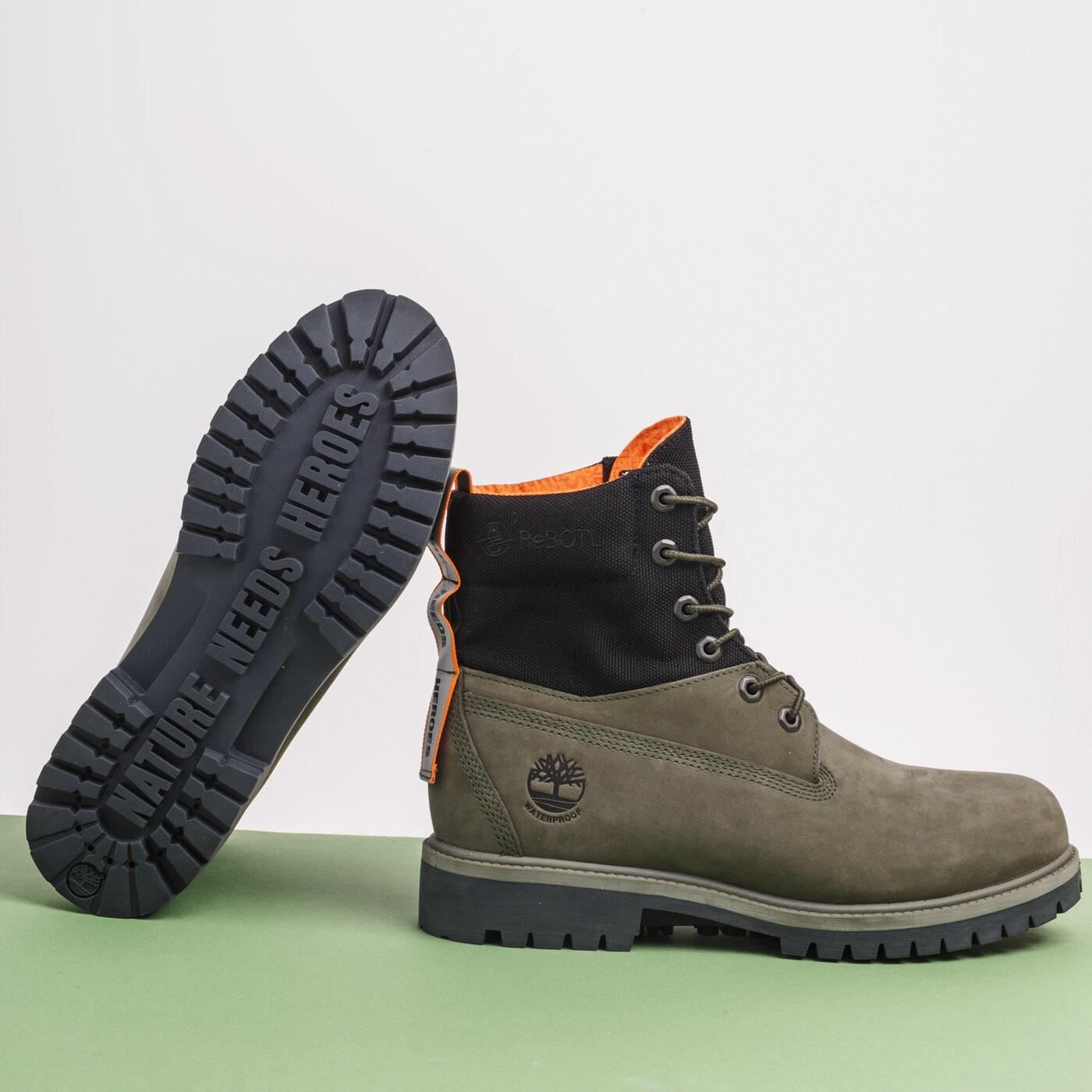 Męskie buty za kostkę TIMBERLAND 6" WP TREADLIGHT BOOT tb0a2dpua581 kolor khaki
