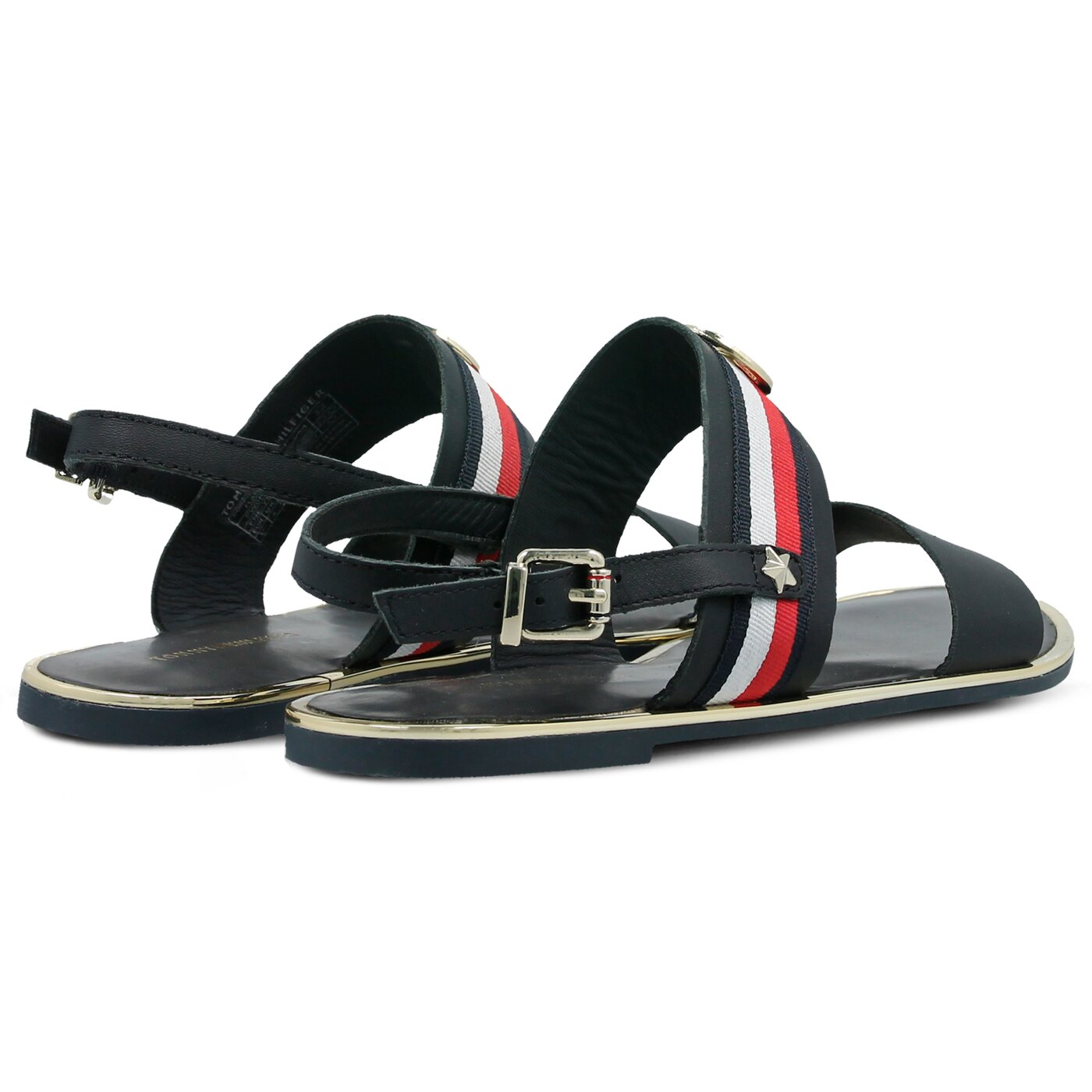 Damskie sandały TOMMY HILFIGER CORPORATE RIBBON FLAT SANDAL fw0fw02811403 kolor granatowy