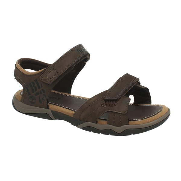Dziecięce sandały / klapki TIMBERLAND EK OAK BLUFFS LEATHER 2 STRAP 1292a kolor brązowy