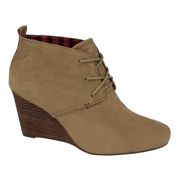 Damskie botki / sztyblety TOMMY HILFIGER BELLA 3  fw56815853038 kolor beżowy