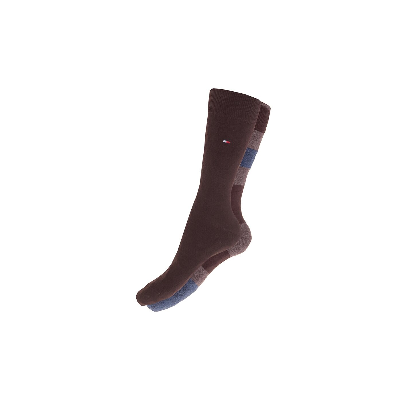 Męskie skarpetki TOMMY HILFIGER SKARPETY BLOCKED 2P 442025001138 kolor brązowy