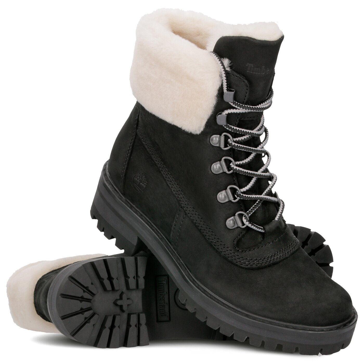 Damskie botki / sztyblety TIMBERLAND COURMAYEURVALLEY SHEARLIN a1rpd kolor czarny