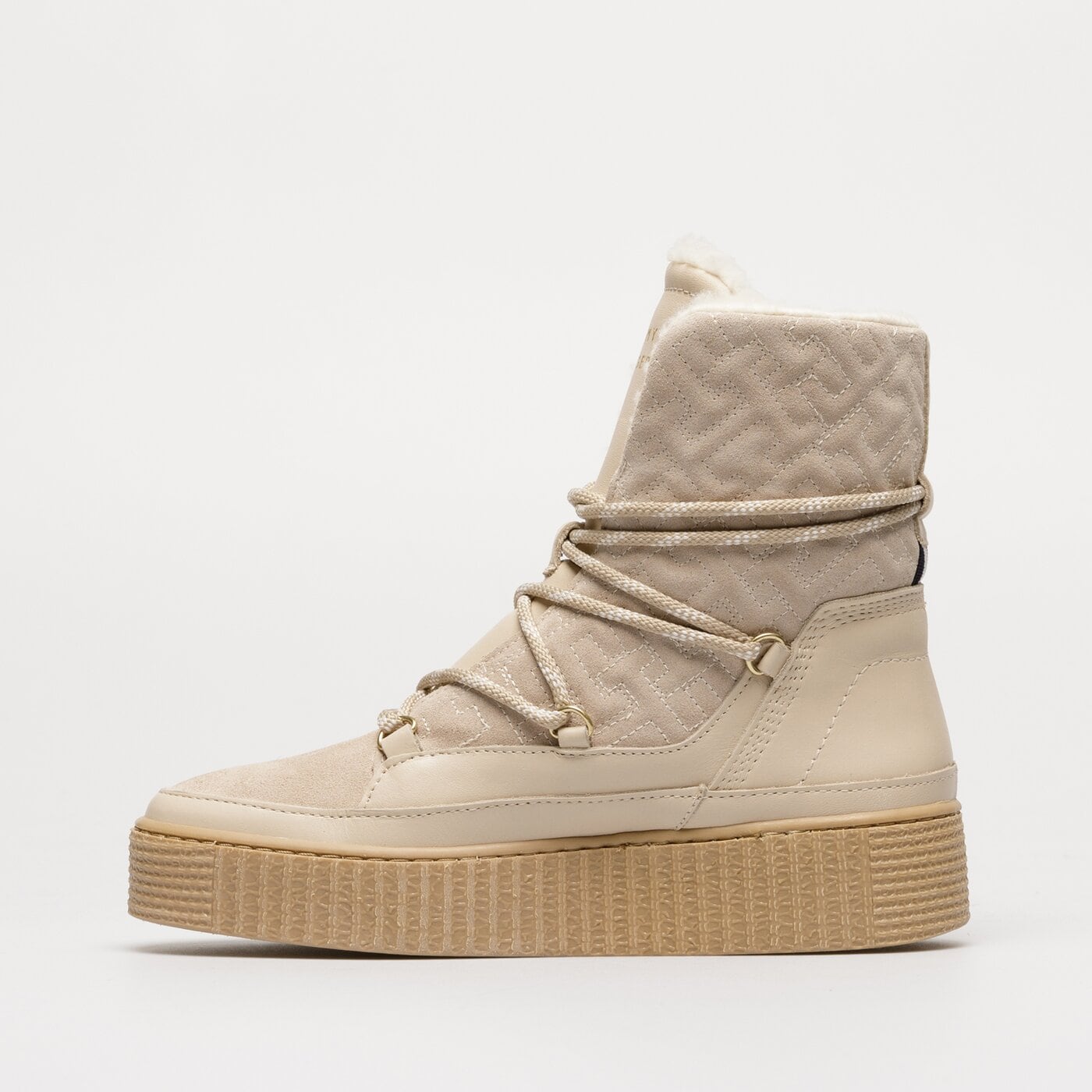 Damskie śniegowce TOMMY HILFIGER SNOW BOOT MONOGRAM fw0fw06852aa8 kolor beżowy