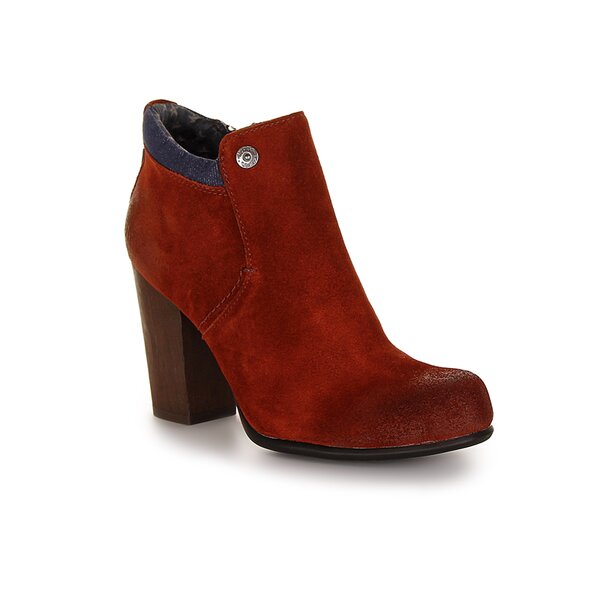 Damskie buty za kostkę TOMMY HILFIGER JADE 4 B  en56814888263 kolor bordowy