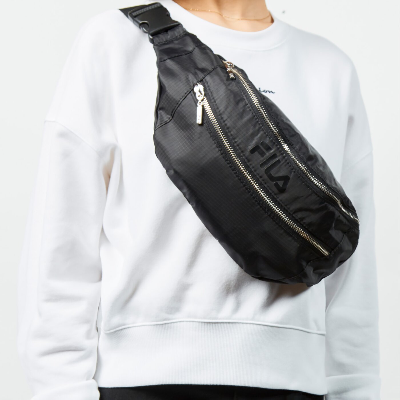 Damska nerka / saszetka FILA TORBA LIGHT RIPSTOP DOUBLE ZIPPER WAISTBAG 685177002 kolor szary