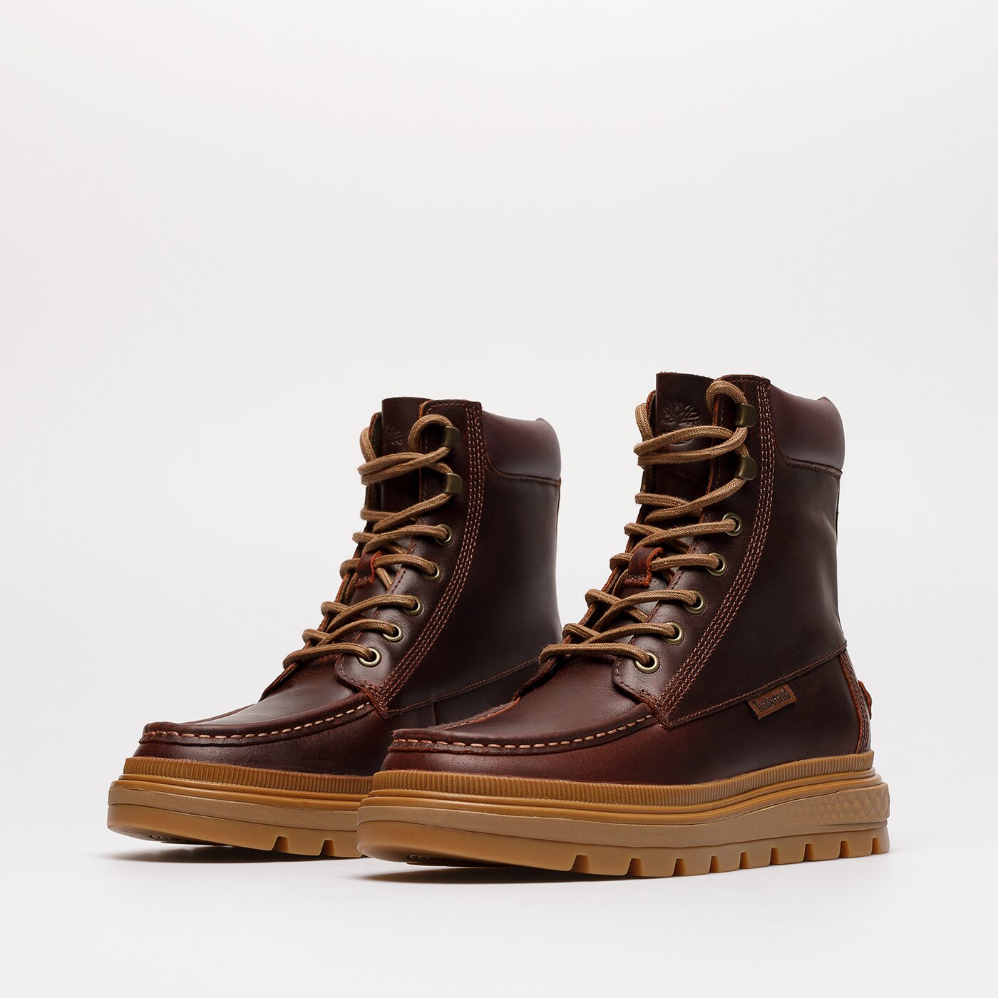 Damskie botki / sztyblety TIMBERLAND RAY CITY MOC TOE LACE UP tb0a5m3yd571 kolor bordowy