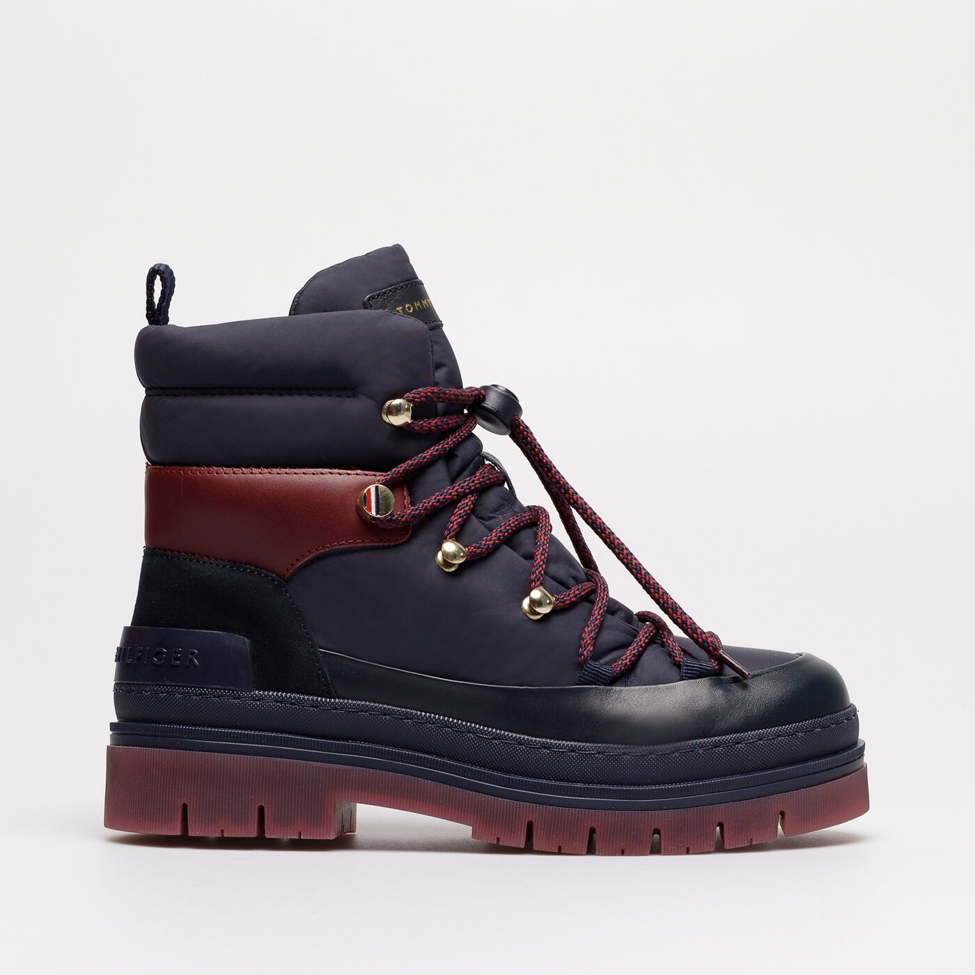 Damskie buty outdoor (trekkingowe) TOMMY HILFIGER LACED OUTDOOR BOOT fw0fw06610dw5 kolor granatowy