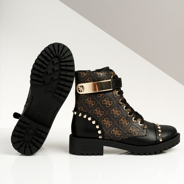 Damskie botki / sztyblety GUESS HALEIGHA fl8hhafal10blkbr kolor czarny
