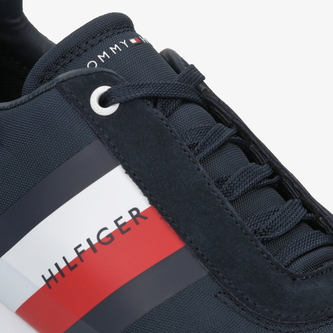 Męskie sneakersy (buty) TOMMY HILFIGER CORPORATE MIX FLAG RUNNER fm0fm02379403 kolor granatowy
