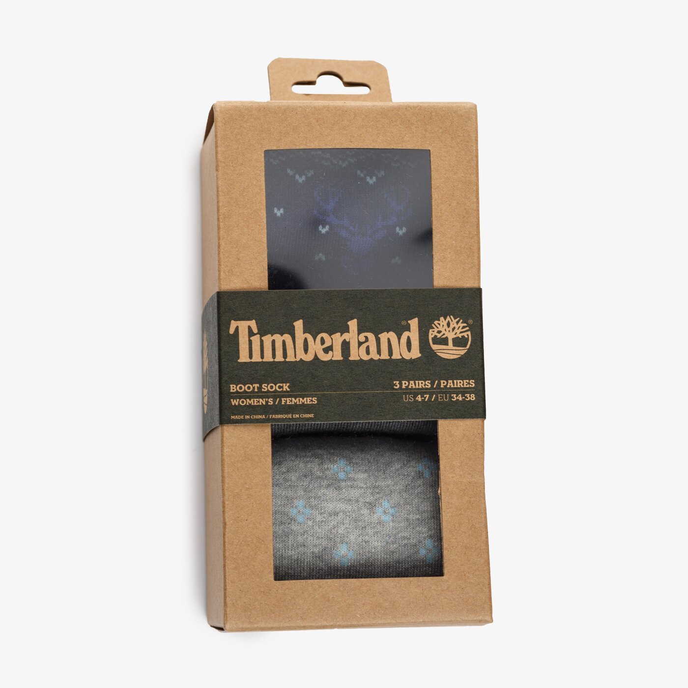 Damskie skarpetki TIMBERLAND SKARPETY 3PP RIB MARLED GIFTBOX tb0a1evb0011 kolor czarny