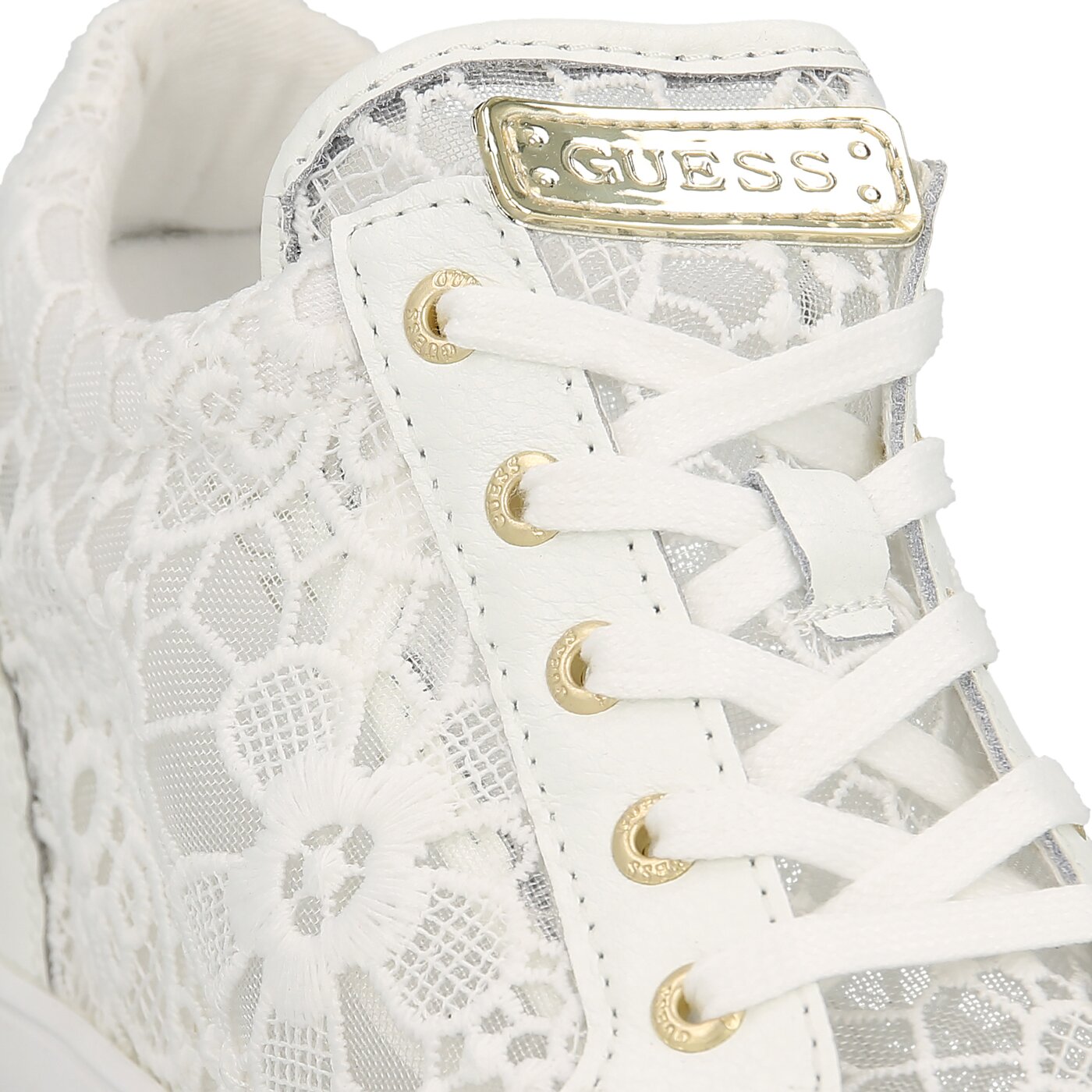 Damskie trampki GUESS FINNA flfin1lac12white kolor biały