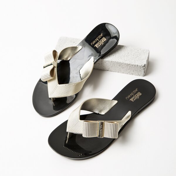 Damskie klapki MELISSA GIRL CHROME +JASON WU 3238650919 kolor czarny