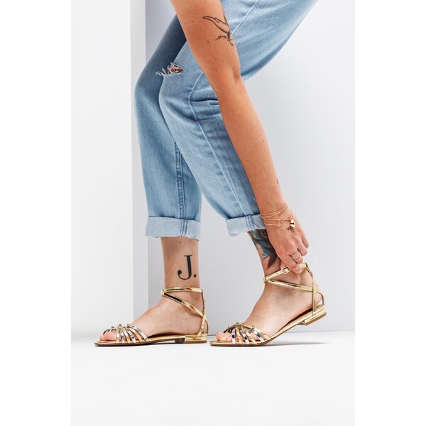 Damskie sandały GUESS RAMZIA SANDAL fl6rmzlel03silve kolor złoty