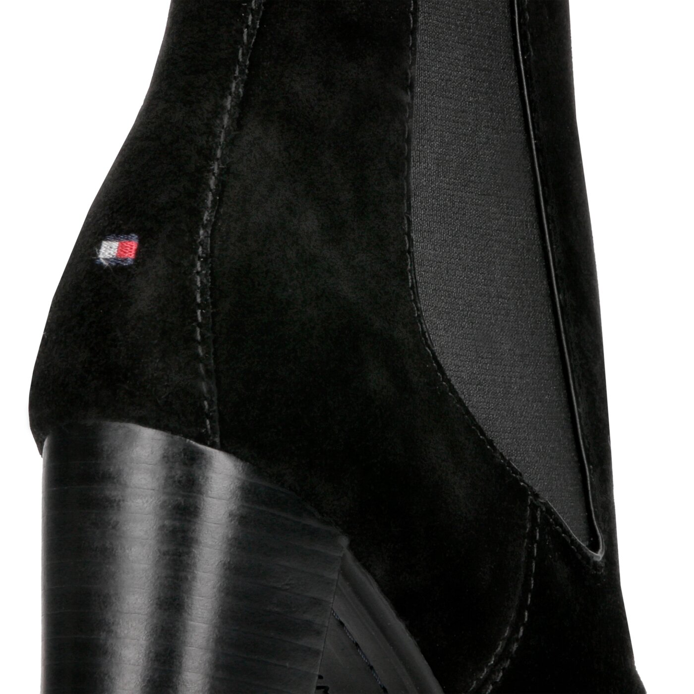 Damskie botki / sztyblety TOMMY HILFIGER BASIC CHELSEA HEEL BOOT SUEDE fw0fw03574990 kolor czarny