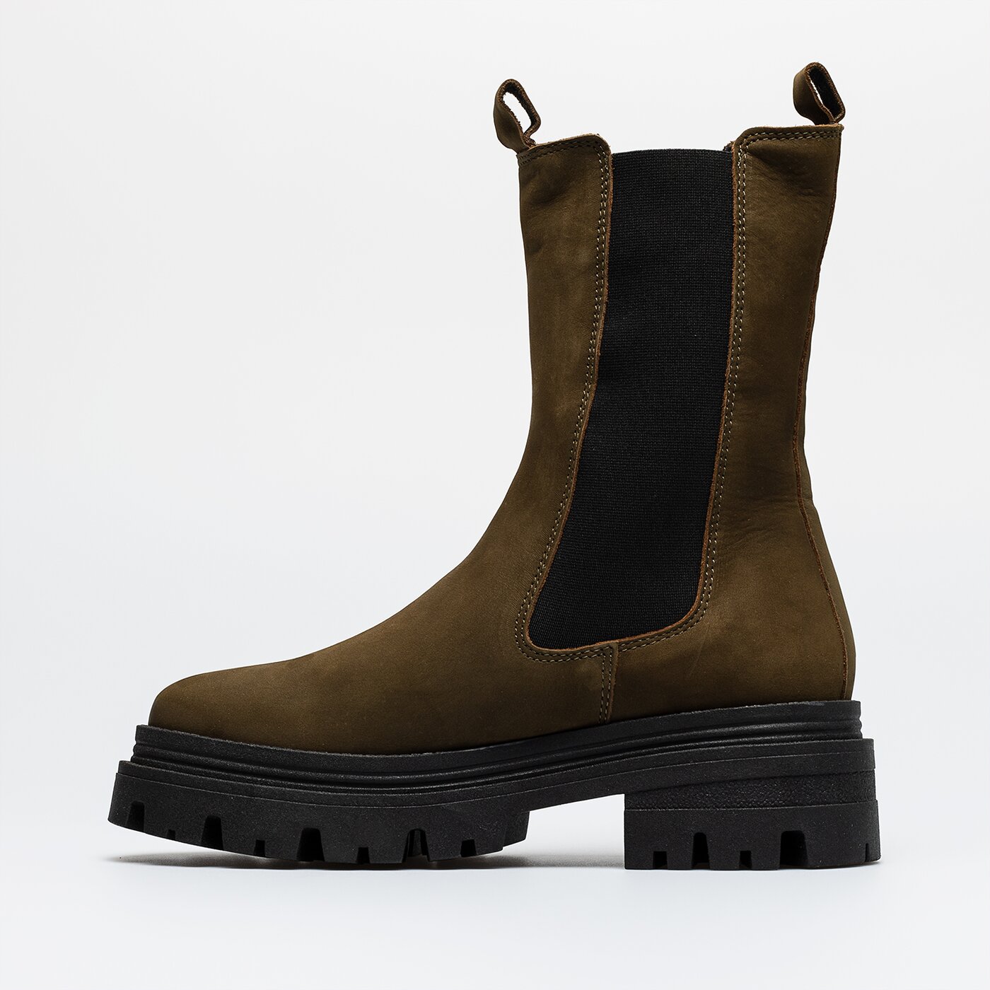 Damskie botki / sztyblety TAMARIS CHELSEA MID 45 OLIVE 1-1-25498-29-722 kolor khaki