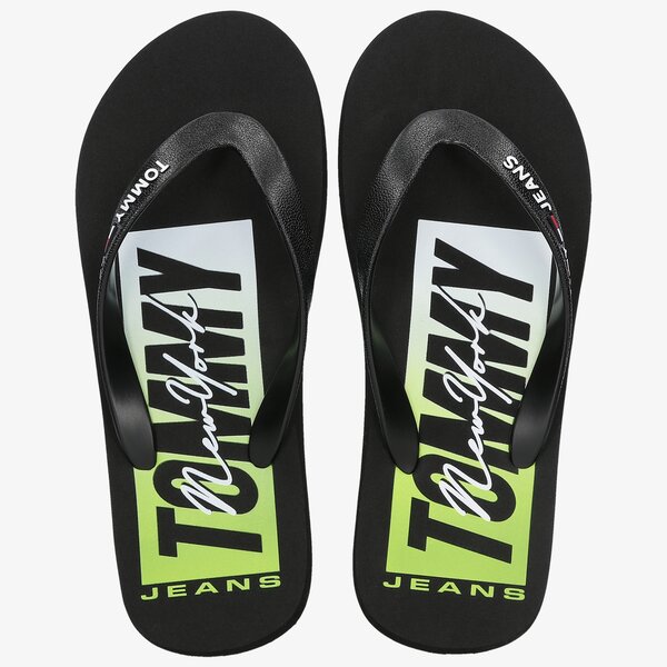 Męskie klapki TOMMY HILFIGER TOMMY PRINT BEACH SANDAL em0em00687bds kolor czarny