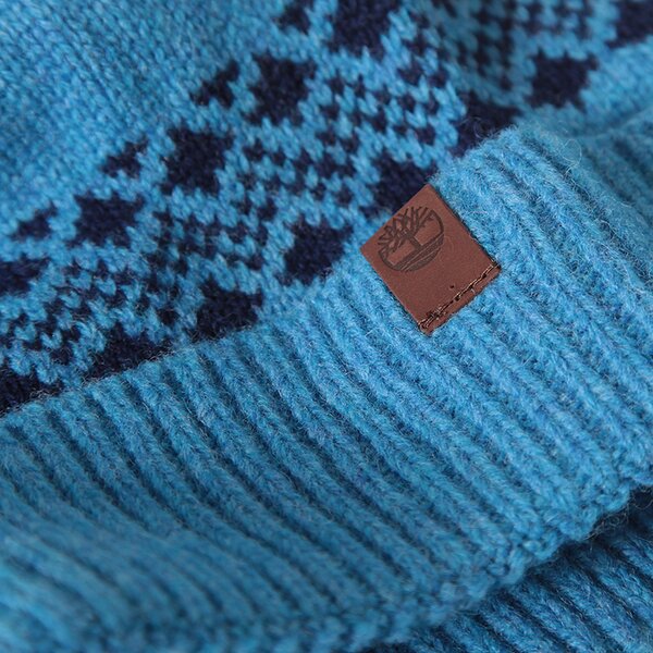 Męska czapka zimowa TIMBERLAND CZAPKA PATTERN HAT & SCARF GIFT j1798459 kolor niebieski