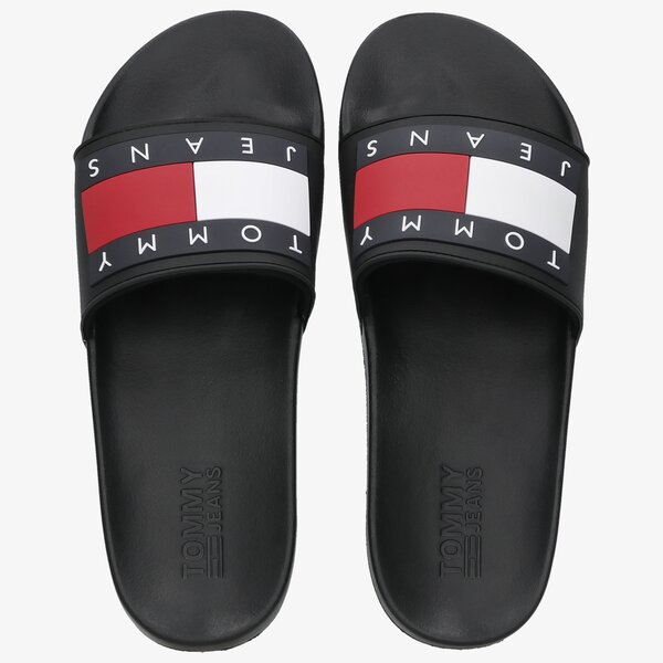 Męskie klapki TOMMY HILFIGER TOMMY JEANS FLAG POOL SLIDE em0em00689bds kolor czarny