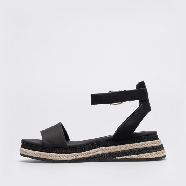 Damskie sandały TOMMY HILFIGER COLORED ROPE LOW WEDGE SANDAL fw0fw06233bds kolor czarny