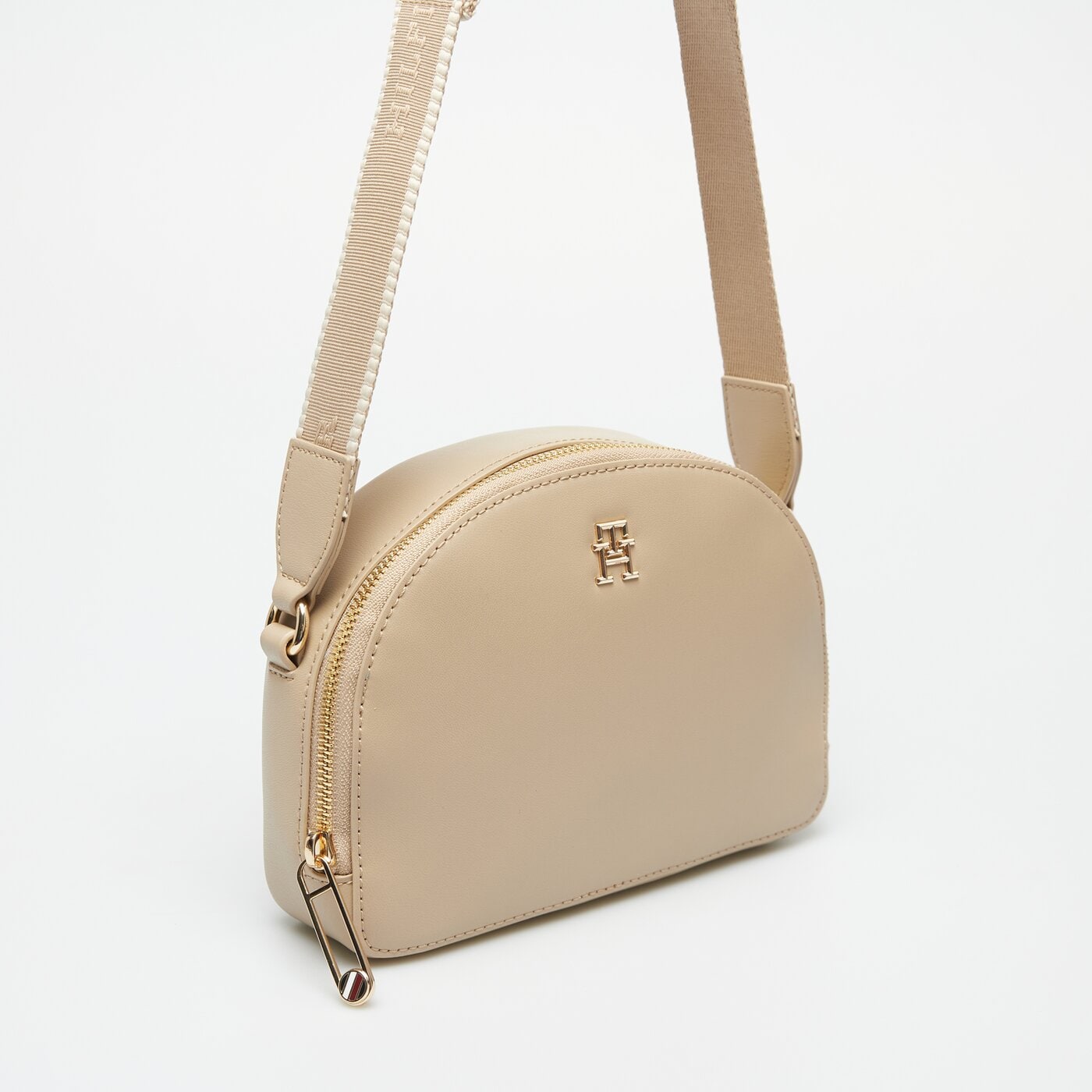 Damska torebka TOMMY HILFIGER TOREBKA TH MONOTYPE HALF MOON CROSSOVER aw0aw16482aeg kolor beżowy