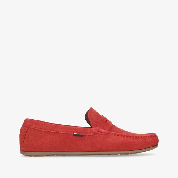 Męskie półbuty TOMMY HILFIGER CLASSIC SUEDE DRIVER fm0fm02725xng kolor czerwony