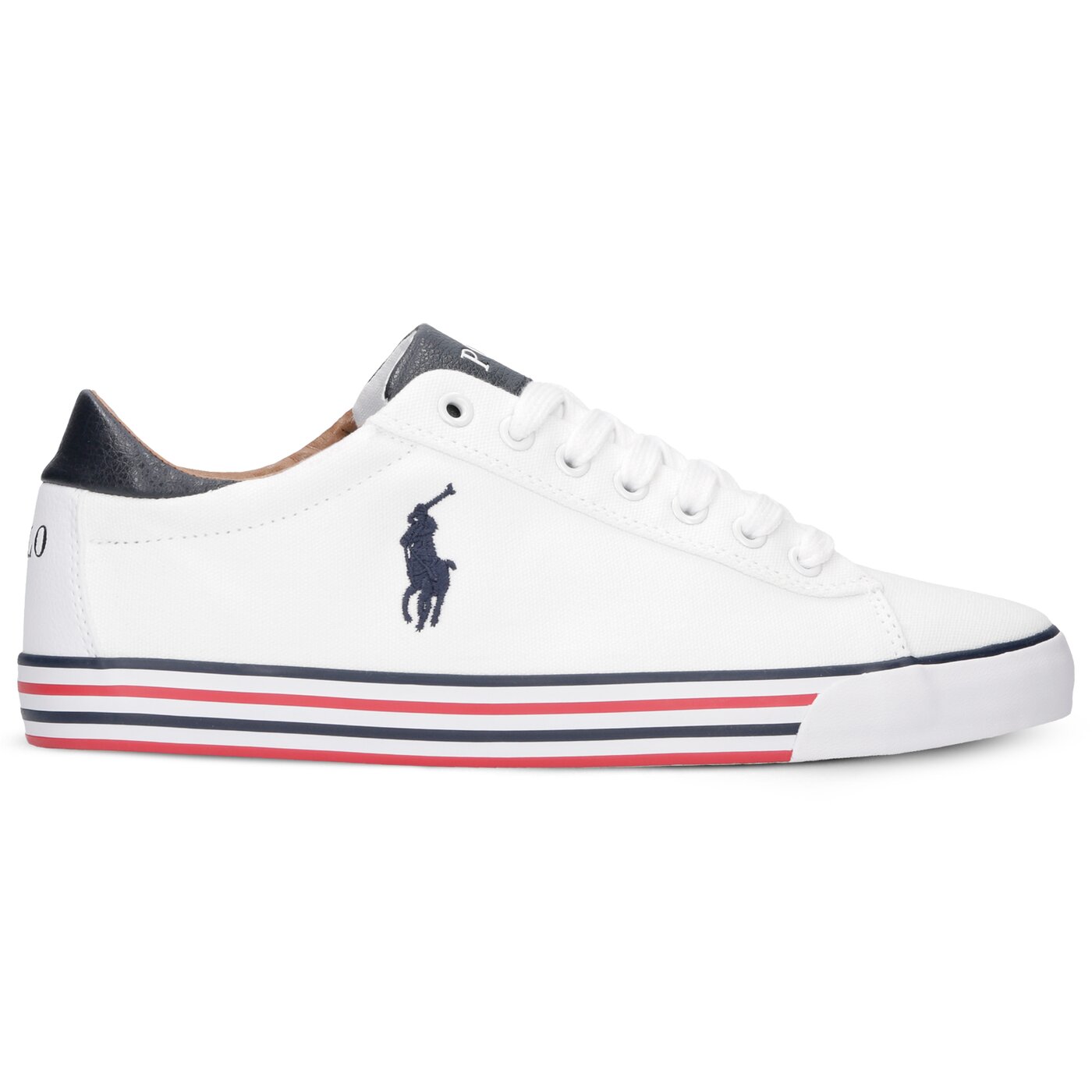 Męskie trampki POLO RL HARVEY NE PURE WHITE/NEWPORT NAVY CANVAS 816190758ead kolor biały