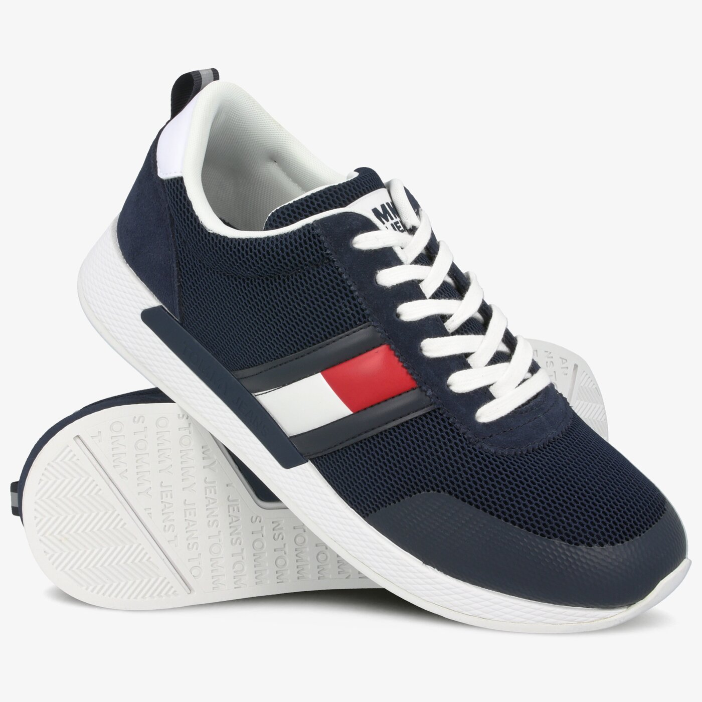 Męskie sneakersy (buty) TOMMY HILFIGER FLEXI TOMMY JEANS FLAG SNEAKER em0em00400c87 kolor granatowy