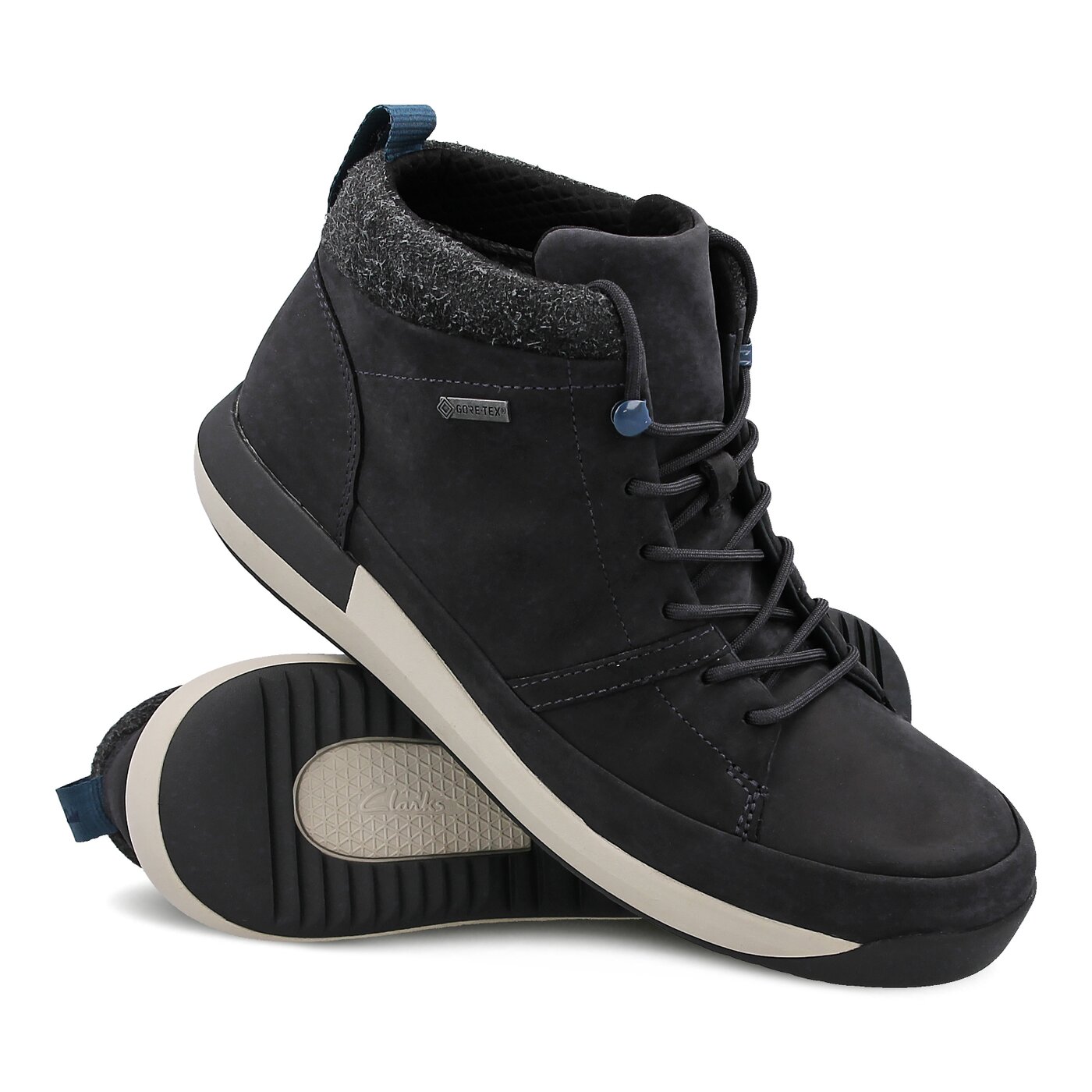 Męskie buty outdoor (trekkingowe) CLARKS JOHTO HI GTX DARK BLUE NUBUCK 26119768 kolor czarny